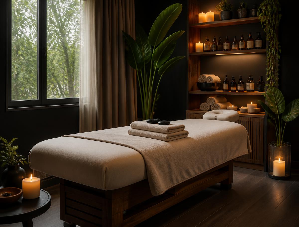 Cabina de masajes impecable de ELA Massage Studio en Tunja